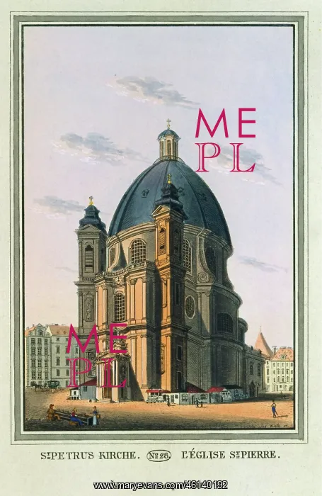 : St. Petrus Kirche. 1825. Colored copper engraving : St. Petrus Kirche. 1825. Colored copper engraving