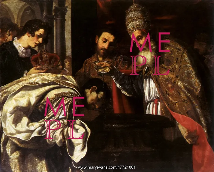 : St Silvester, Pope, Baptises the Emperor Constantine : St Silvester, Pope, Baptises the Emperor Constantine