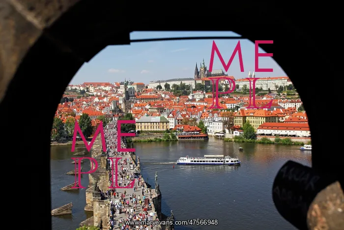 : St. Vitus Cathedral and Charles Bridge, Prague : St. Vitus Cathedral and Charles Bridge, Prague