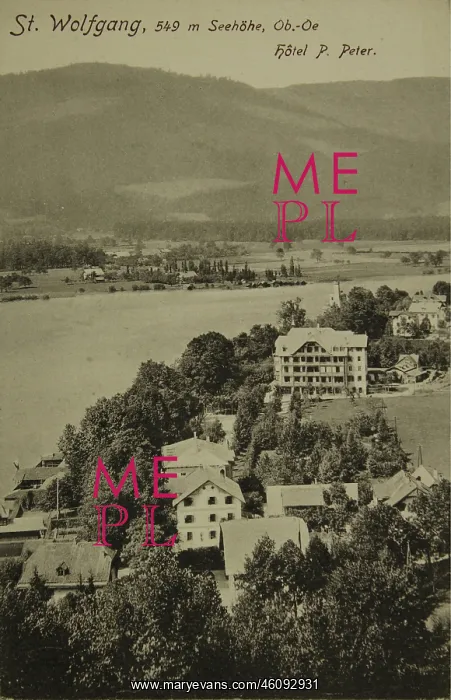 : St. Wolfgang. Hotel Peter. 1910. Collotype : St. Wolfgang. Hotel Peter. 1910. Collotype