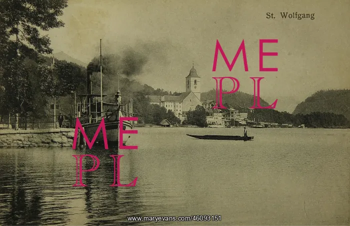 : St. Wolfgang. Overlooking the lake with steamer : St. Wolfgang. Overlooking the lake with steamer