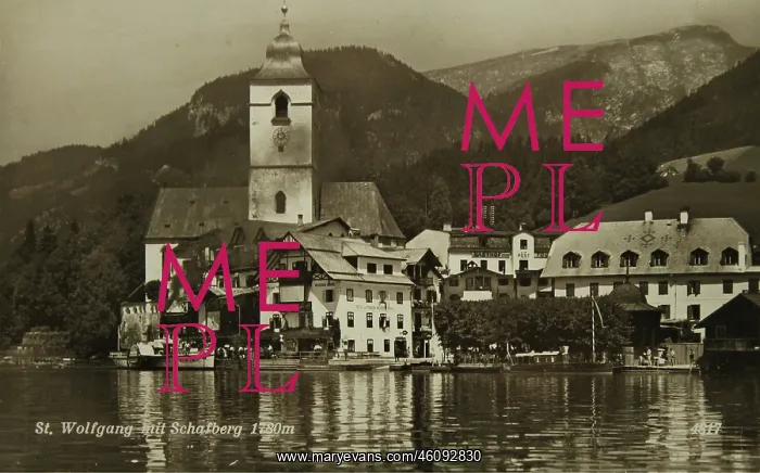 : St. Wolfgang with Schafberg (1780 m). 1934 : St. Wolfgang with Schafberg (1780 m). 1934