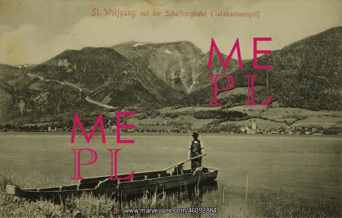 : St. Wolfgang with the Schafbergbahn. View from : St. Wolfgang with the Schafbergbahn. View from