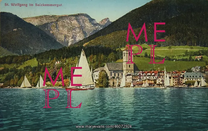 : St. Wolfgang. View over the lake Wolfgang with : St. Wolfgang. View over the lake Wolfgang with