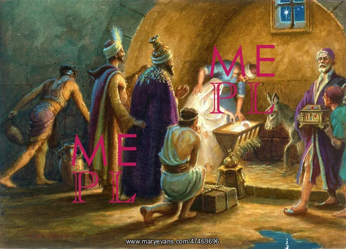  : Stable scene with Kings presenting gifts