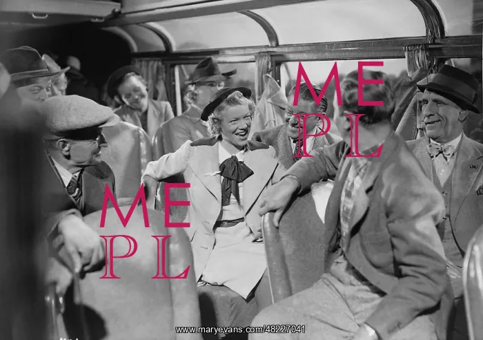 : Staff outing in a bus, 1938 : Staff outing in a bus, 1938