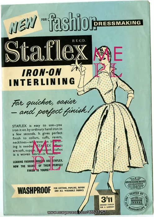  : Staflex Iron-On Interlining for use in dressmaking