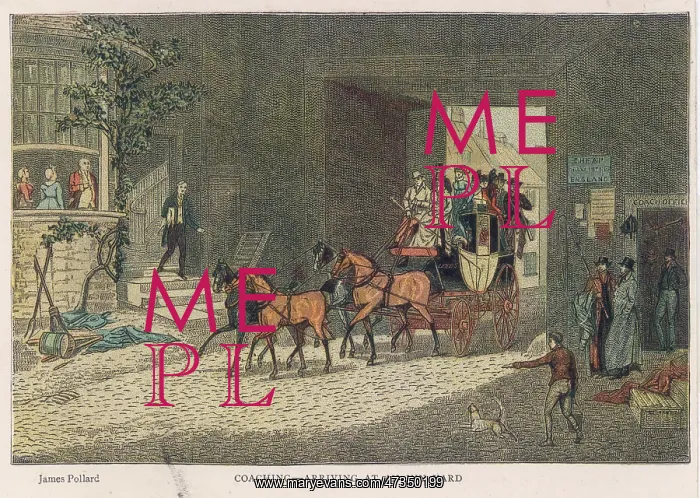 : STAGECOACH ARRIVES C1830 : STAGECOACH ARRIVES C1830