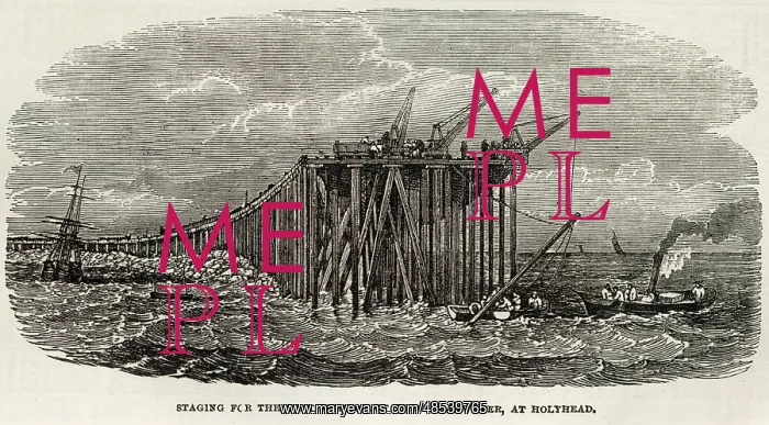 : Staging for the continuation of the Breakwater at Holyhead : Staging for the continuation of the Breakwater at Holyhead