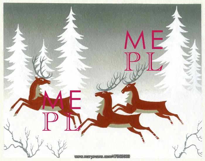 : Three stags with fir trees behind : Three stags with fir trees behind