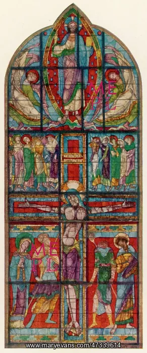 : STAIN GLASS CRUCIFIXION : STAIN GLASS CRUCIFIXION