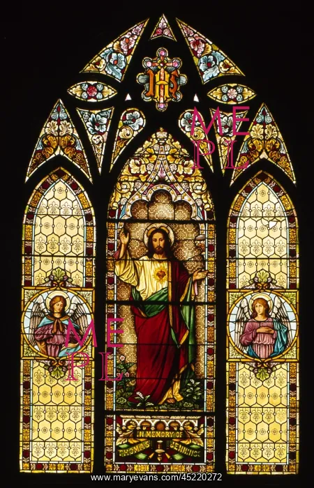 : Stained Glass. Detail of Rose Window, Church ? : Stained Glass. Detail of Rose Window, Church ?