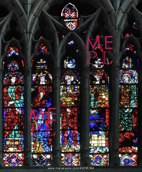 : Stained glass window, Amiens Cathedral, Picardy, France : Stained glass window, Amiens Cathedral, Picardy, France