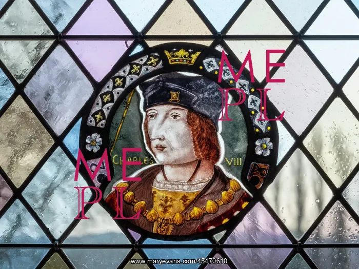 : Stained glass window, Chateau Gaillard : Stained glass window, Chateau Gaillard
