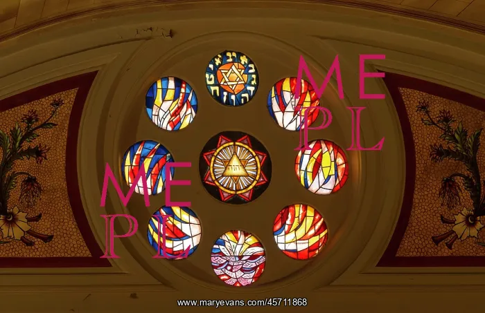 : Stained glass window, Great Synagogue, Nice : Stained glass window, Great Synagogue, Nice