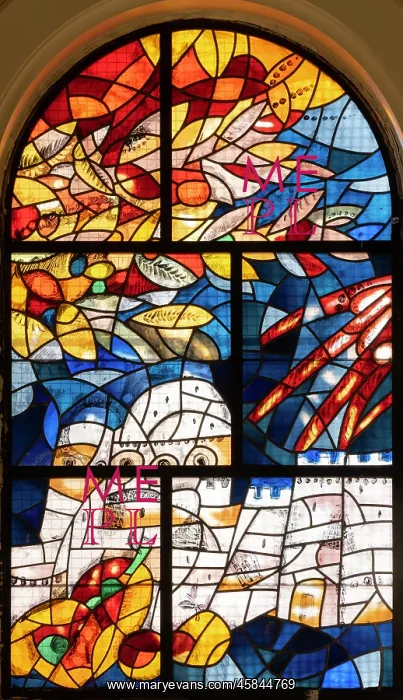 : Stained glass window, Great Synagogue, Nice : Stained glass window, Great Synagogue, Nice