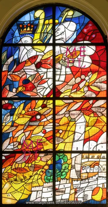 : Stained glass window, Great Synagogue, Nice : Stained glass window, Great Synagogue, Nice