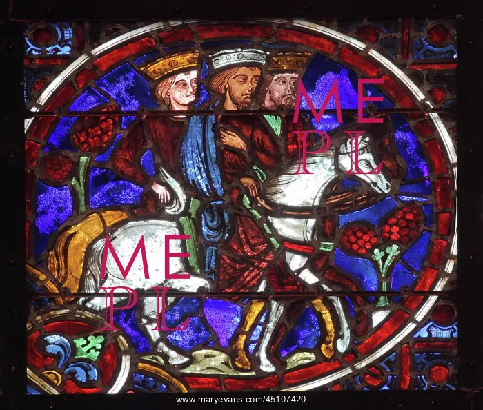 : Stained glass window, Laon Cathedral, Picardy, France : Stained glass window, Laon Cathedral, Picardy, France