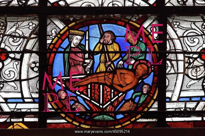 : Stained glass window panel, Chartres cathedral, France : Stained glass window panel, Chartres cathedral, France
