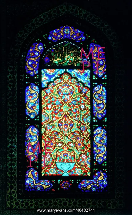 : Stained glass window in the SEuleymaniye Mosque : Stained glass window in the SEuleymaniye Mosque