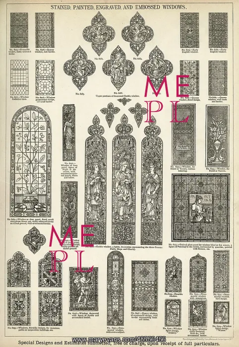 : Stained, Painted, Engraved and Embossed Windows, Plate 164 : Stained, Painted, Engraved and Embossed Windows, Plate 164