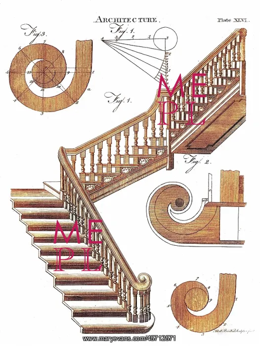 : STAIRCASE. A staircase with bannister and intermediate landing : STAIRCASE. A staircase with bannister and intermediate landing