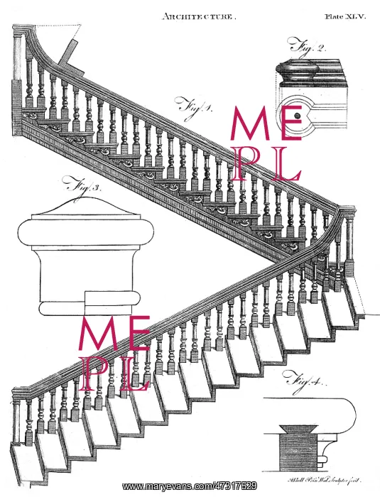  : STAIRCASE. A staircase with bannister