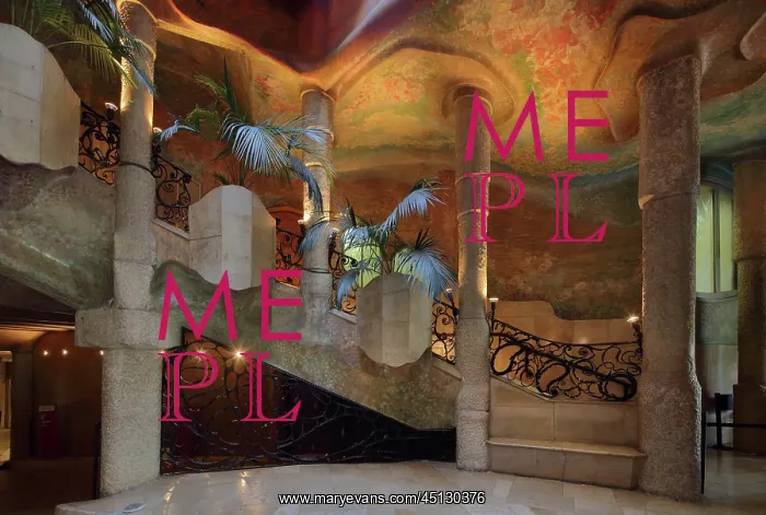 : Staircase, Inner Courtyard, La Pedrera, Barcelona : Staircase, Inner Courtyard, La Pedrera, Barcelona