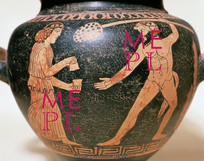 : Stamnos. Classic period. 5th BC century. Red-figure pottery : Stamnos. Classic period. 5th BC century. Red-figure pottery