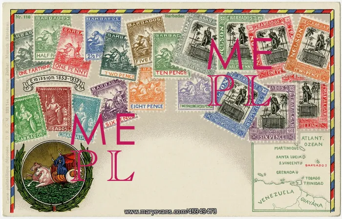 : Stamp Card produced by Ottmar Zeihar - Barbados : Stamp Card produced by Ottmar Zeihar - Barbados
