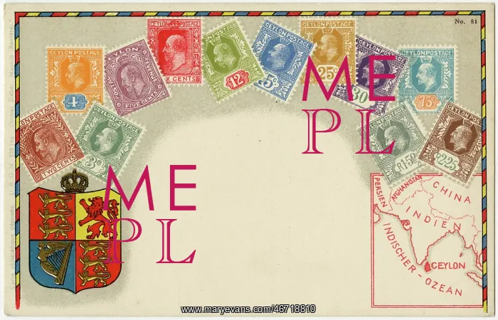 : Stamp Card produced by Ottmar Zeihar - Ceylon : Stamp Card produced by Ottmar Zeihar - Ceylon