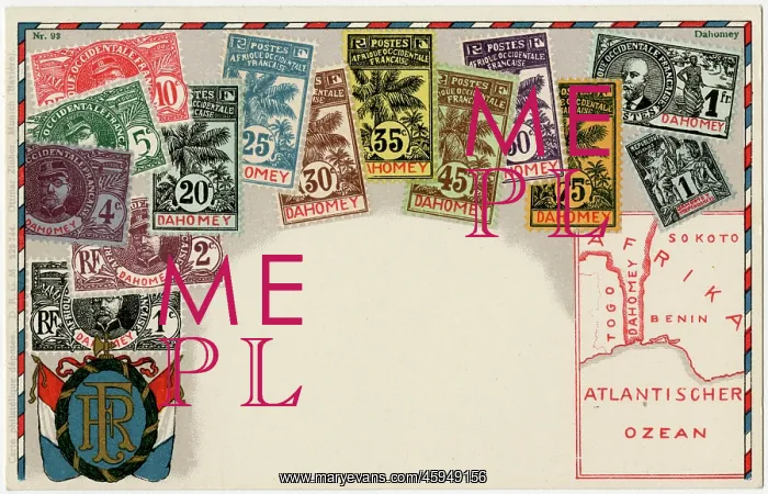: Stamp Card produced by Ottmar Zeihar - Dahomey : Stamp Card produced by Ottmar Zeihar - Dahomey