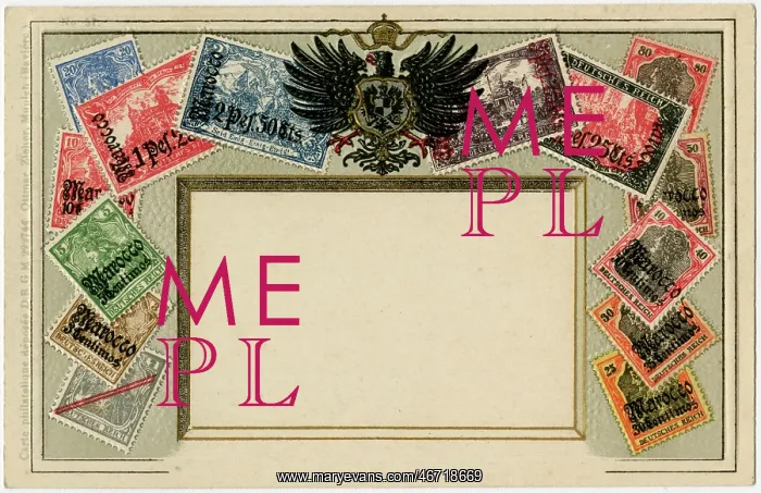 : Stamp Card produced by Ottmar Zeihar - German Morocco : Stamp Card produced by Ottmar Zeihar - German Morocco