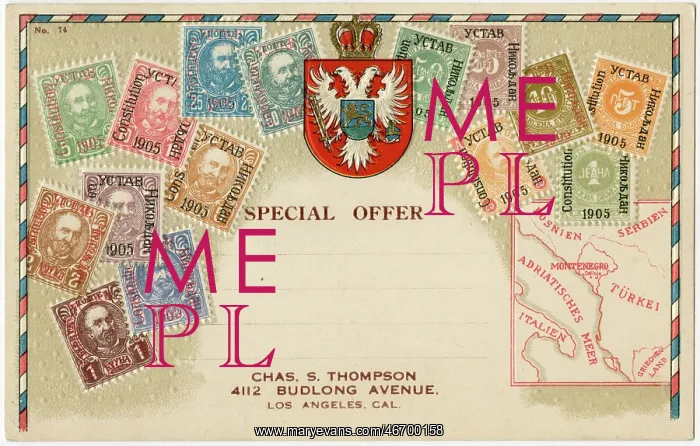  : Stamp Card produced by Ottmar Zeihar - Montenegro