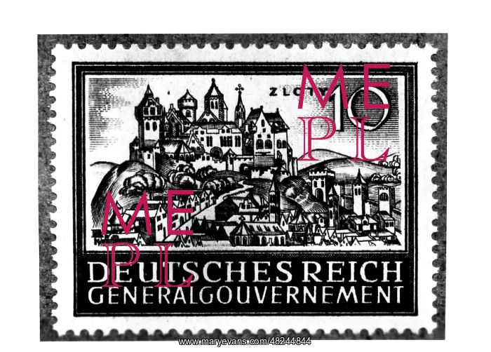 : Stamp from the General Government, 1943 : Stamp from the General Government, 1943