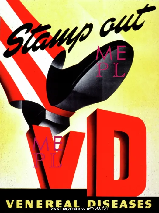 : Stamp Out VD Poster, 1940s : Stamp Out VD Poster, 1940s