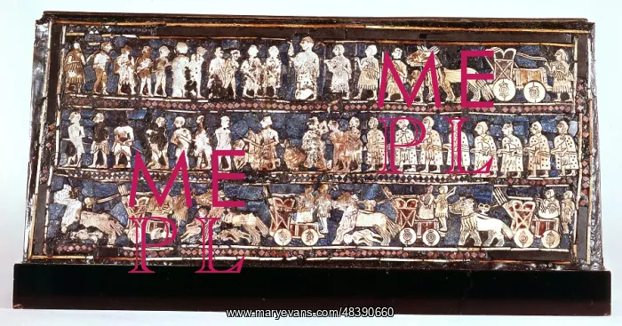 : Standard of Ur, the war side, from the Royal Cemetery : Standard of Ur, the war side, from the Royal Cemetery