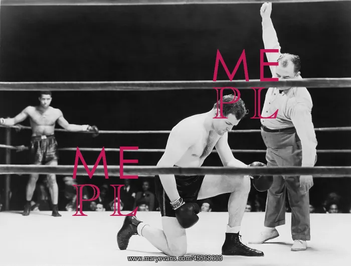 : Standing on count of eight at a boxing match : Standing on count of eight at a boxing match