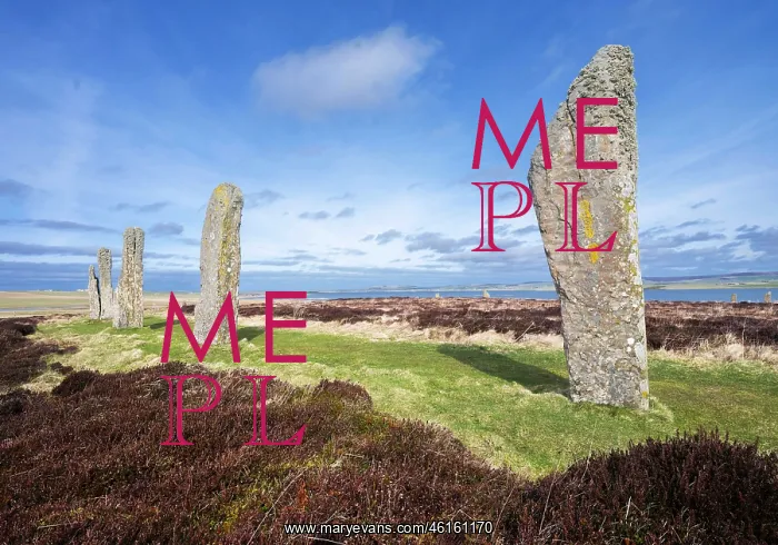 : Standing stones, Ring of Brodgar, Mainland, Orkney, Scotland : Standing stones, Ring of Brodgar, Mainland, Orkney, Scotland