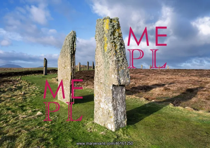 : Standing stones, Ring of Brodgar, Mainland, Orkney, Scotland : Standing stones, Ring of Brodgar, Mainland, Orkney, Scotland