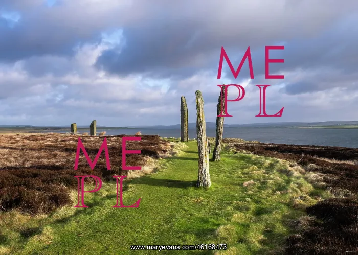 : Standing stones, Ring of Brodgar, Mainland, Orkney, Scotland : Standing stones, Ring of Brodgar, Mainland, Orkney, Scotland