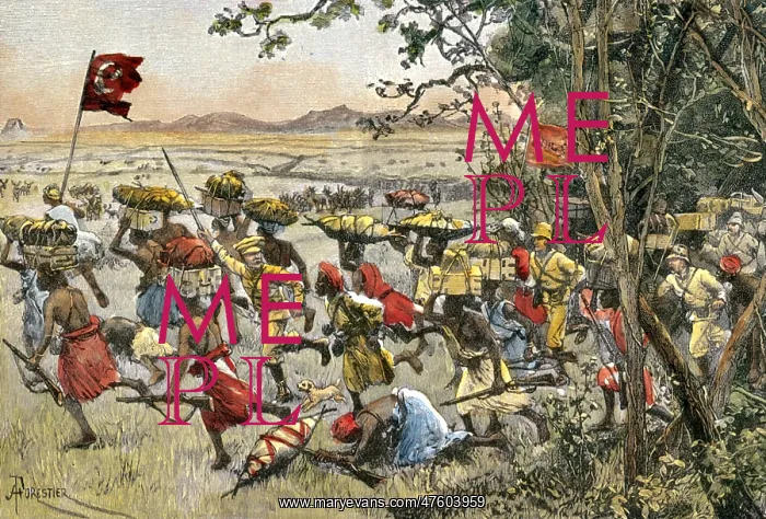 : Stanley Leads Attack on Hostile Tribe, 1888 : Stanley Leads Attack on Hostile Tribe, 1888