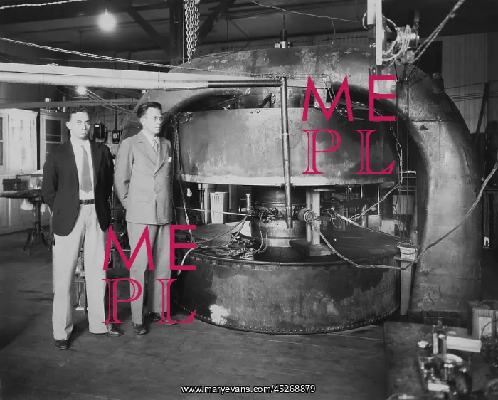 : Stanley Livingston (left) and Ernest Lawrence with : Stanley Livingston (left) and Ernest Lawrence with