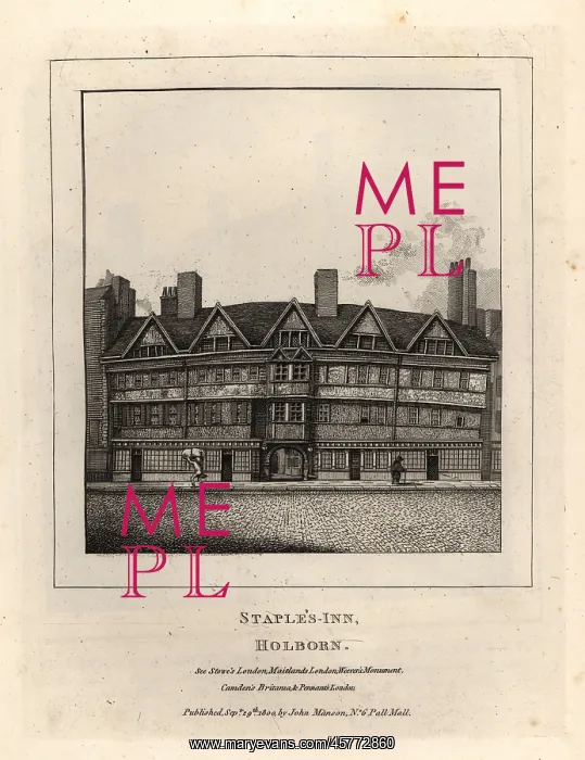 : Staple's Inn, Holborn, 1800 : Staple's Inn, Holborn, 1800