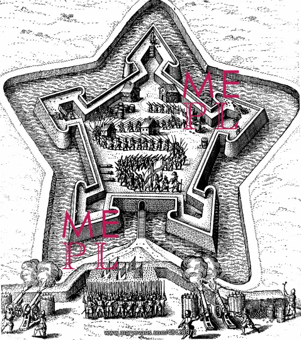 : Star Fort defended by moat coming under siege : Star Fort defended by moat coming under siege