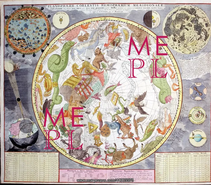 : Star map with constellations and signs of the Zodiac : Star map with constellations and signs of the Zodiac
