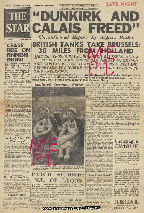 : The Star front page Allies liberate Brussels : The Star front page Allies liberate Brussels