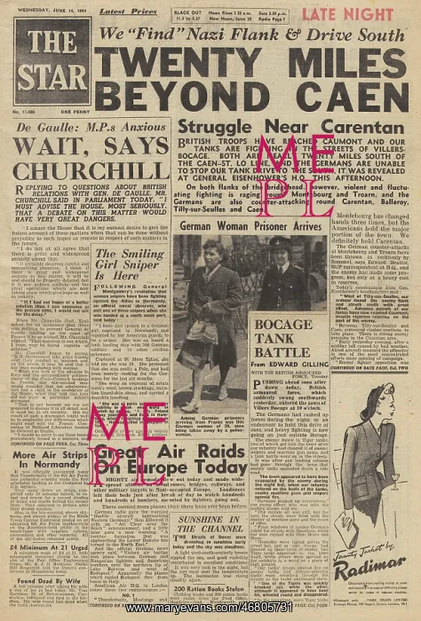 : The Star front page Battle of Normandy : The Star front page Battle of Normandy