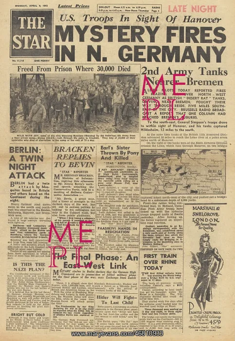 : The Star front page British forces advance on Bremen : The Star front page British forces advance on Bremen