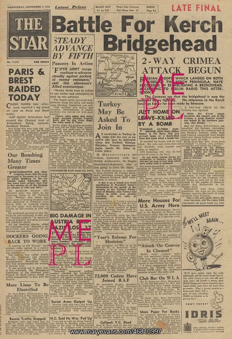 : The Star front page RAF bomb Berlin : The Star front page RAF bomb Berlin